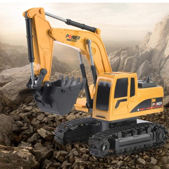 RC Excavator Plastic Backhoe Remote Control Digger Kids Hobby Toys NIB - Picture 5 of 12